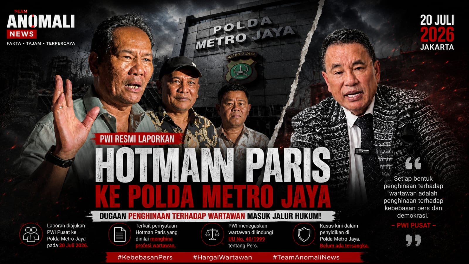 Persatuan Wartawan Indonesia Polisikan Hotman Paris Buntut Ucapan Hinaan 'Lu Punya Otak Nggak'