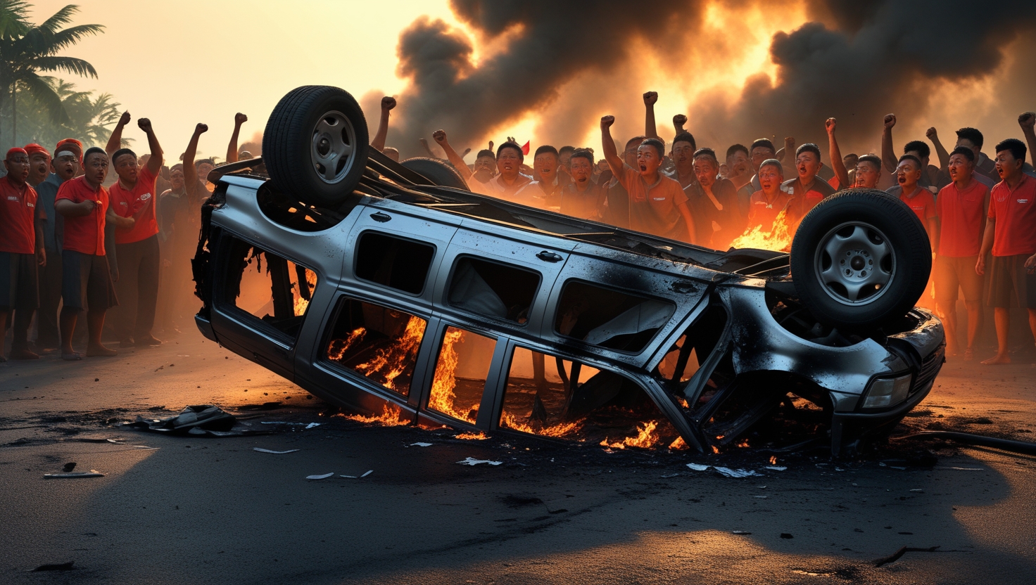 Kronologi Demo Pati Tuntut Bupati Sudewo Mundur Berakhir dengan Pembakaran Mobil