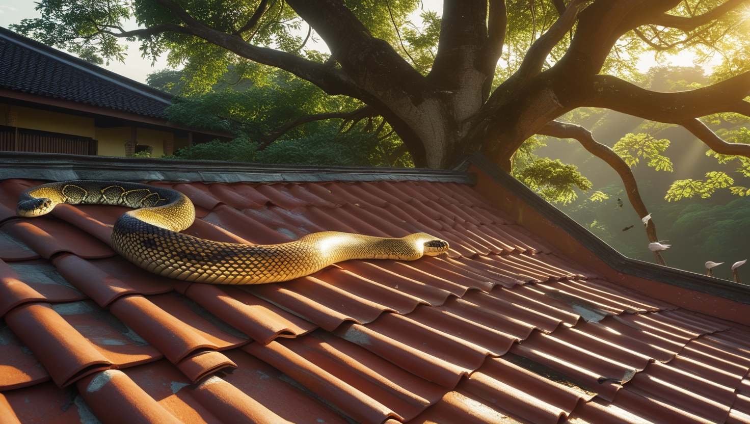 Hiiii, Ular Sanca Nemplok di Atap Rumah Warga Cibinong Bogor