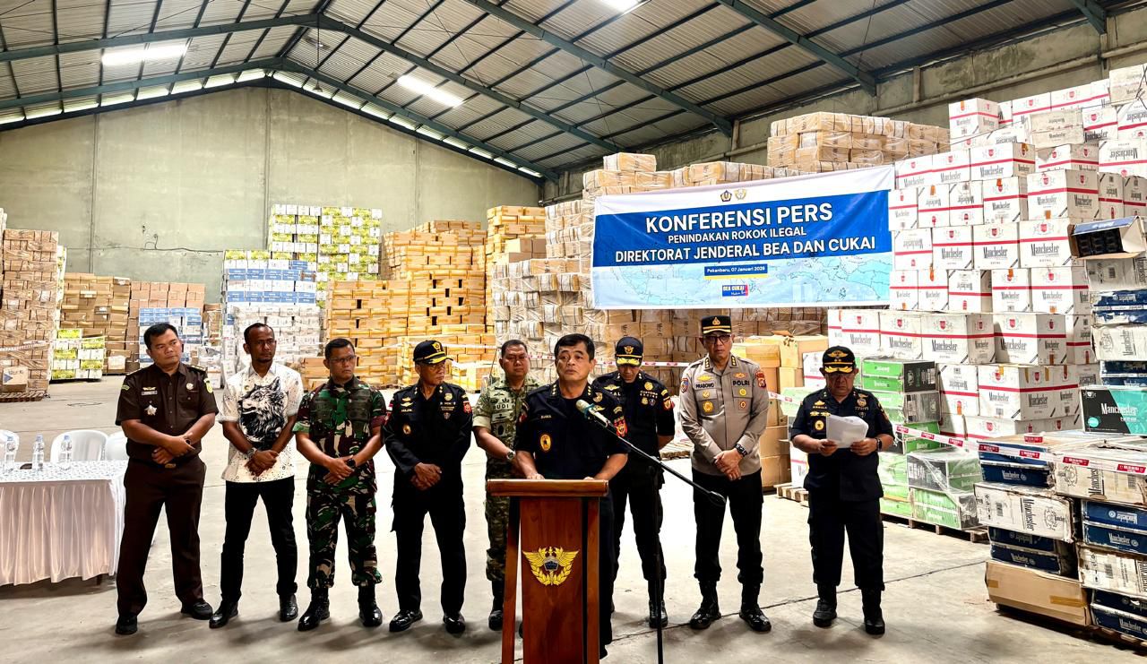 Potensi Kerugian Negara Rp 213,76 M, 160 Juta Batang Rokok Ilegal Diamankan di Riau