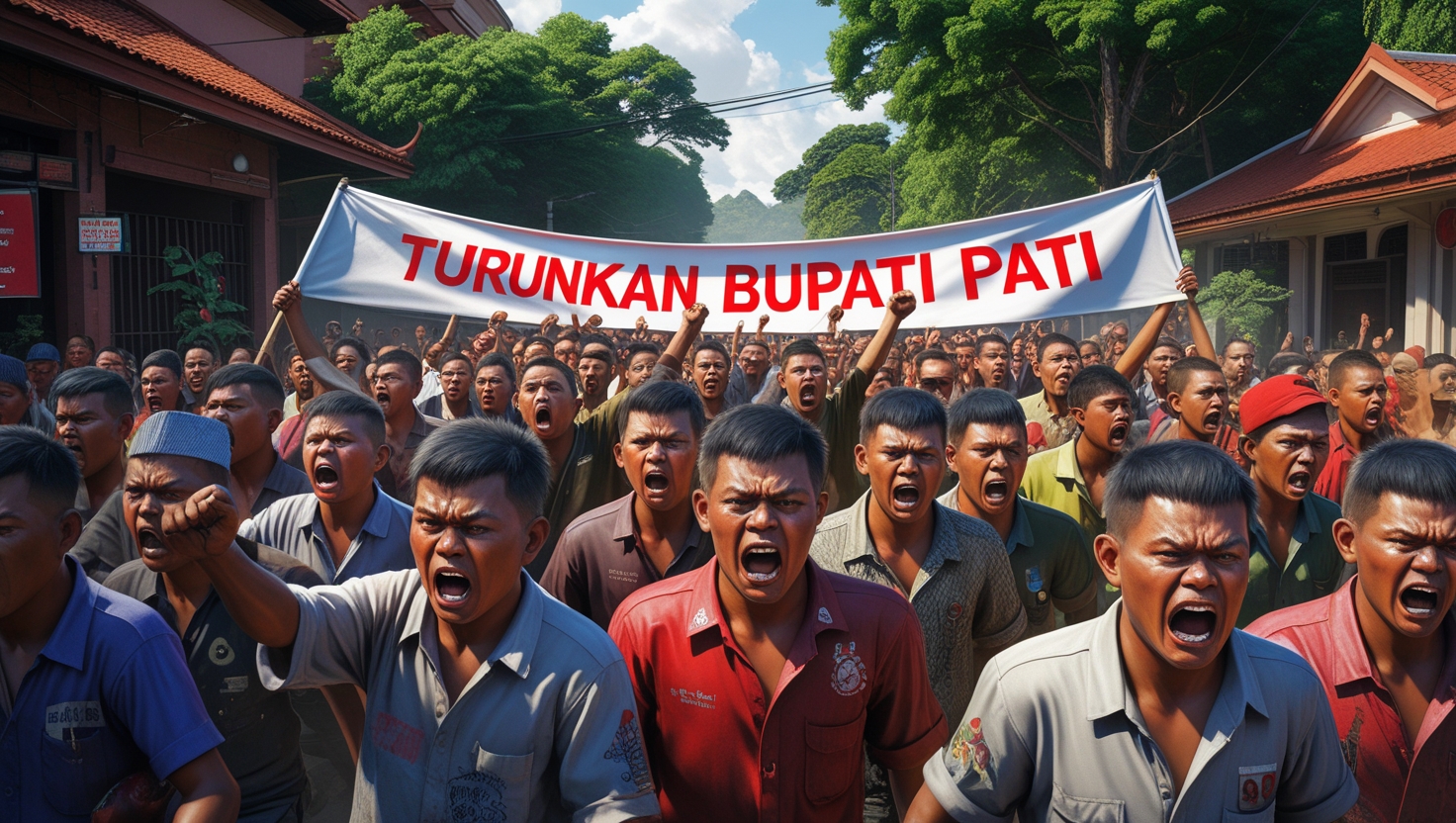 1.000 Warga Turun ke Jalan Tuntut Bupati Pati Mundur