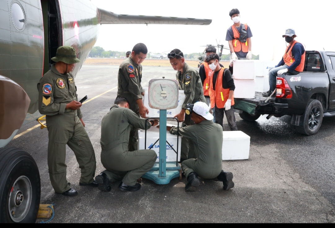TNI Semai Puluhan Ton Garam dan  Dry Ice untuk Atasi Karhutla di Kalimantan dan Sumsel 