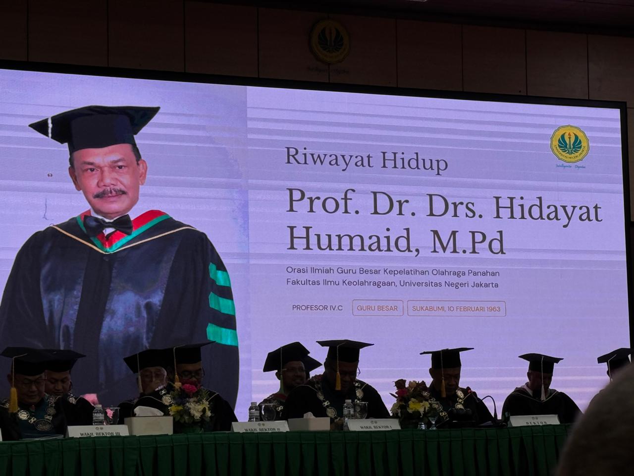 Ketua KONI DKI Jakarta, Hidayat Humaid Resmi Jadi Guru Besar di UNJ